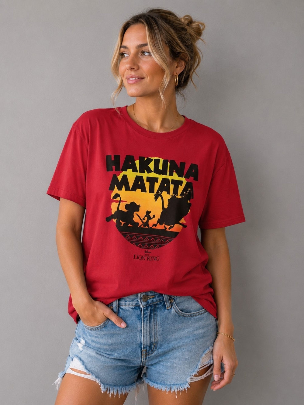 Disney Hakuna Matata Lion King Graphic Tee Women's Size L